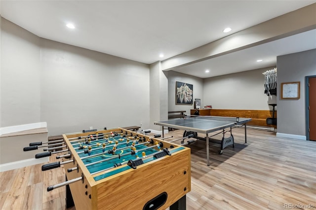 311 W La Bonte St Unit 306, Dillon, CO 80435 - rec room with light wood-style floors, baseboards, and recessed lighting