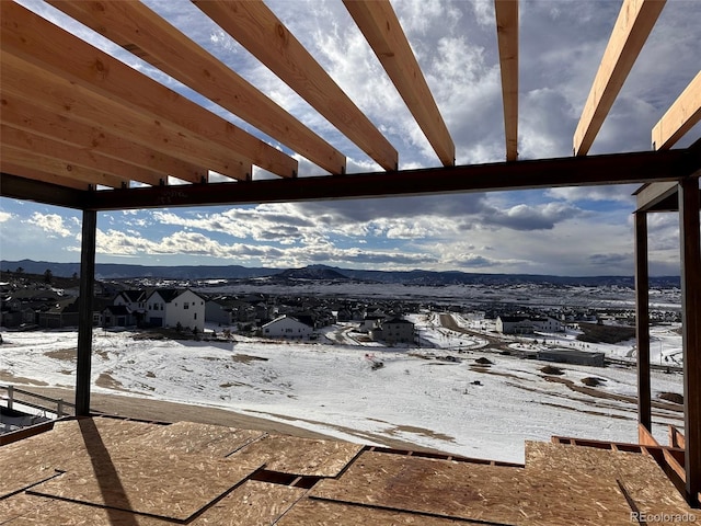 exterior space with a mountain view