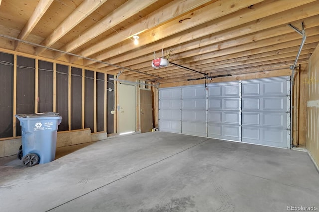 garage featuring a garage door opener