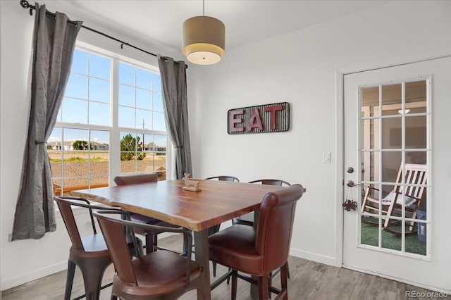 9227 Rolling Way Unit 201, Parker, CO 80134 - dining area with baseboards and wood finished floors