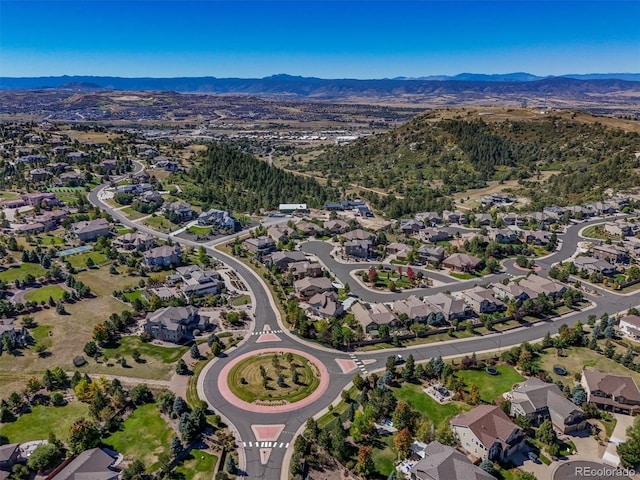 aerial view with a mountain view