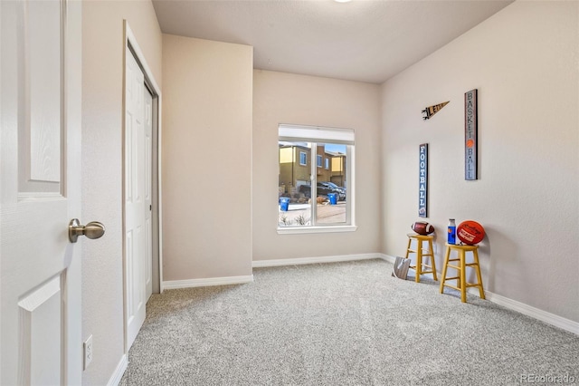 bedroom featuring carpet floors and a closet