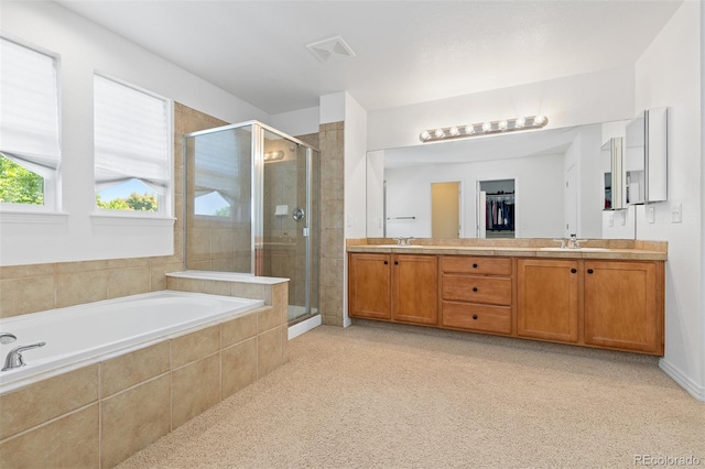 2488 Lake Vista Dr, Broomfield, CO 80023 - bathroom with a stall shower, double vanity, and a bath