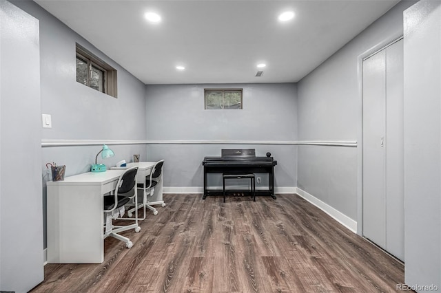 10478 Ogden St, Northglenn, CO 80233 - office featuring wood finished floors, recessed lighting, and baseboards