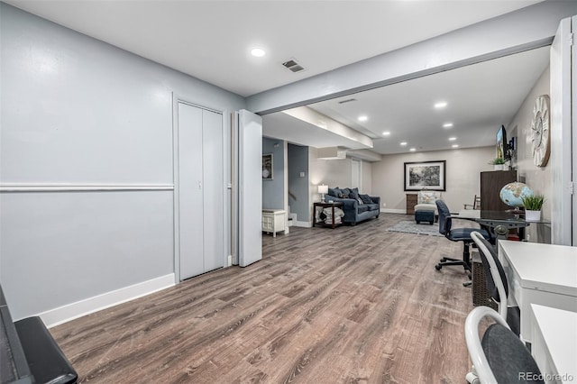10478 Ogden St, Northglenn, CO 80233 - office space featuring recessed lighting, wood finished floors, and baseboards