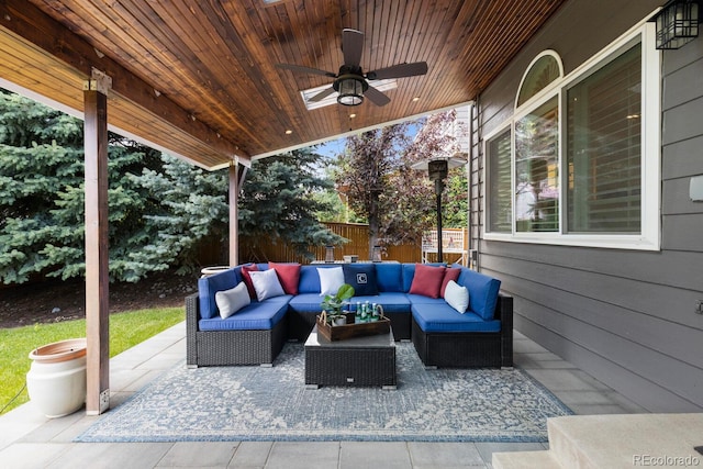 6772 Tiger Tooth, Littleton, CO 80124 - view of patio featuring an outdoor hangout area and ceiling fan