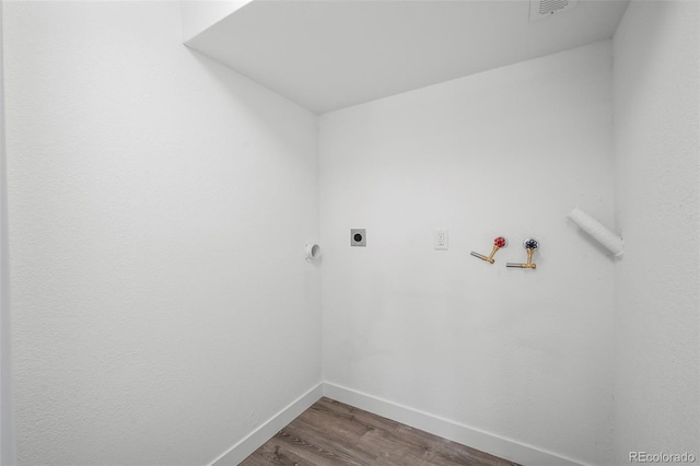 4901 W 11th Ave, Denver, CO 80204 - washroom featuring electric dryer hookup, washer hookup, and dark wood finished floors
