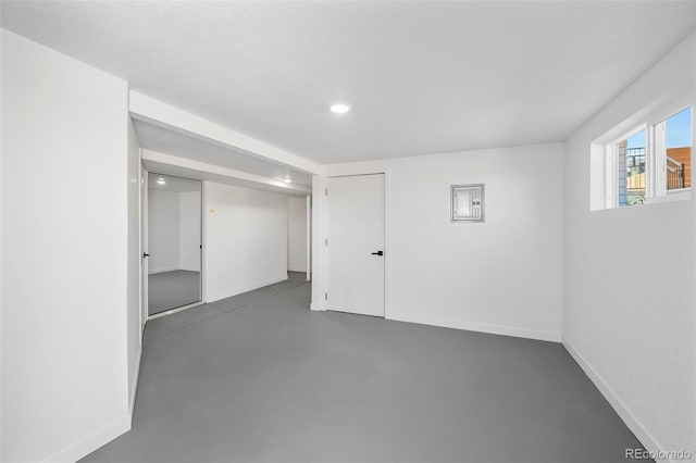 4901 W 11th Ave, Denver, CO 80204 - below grade area featuring baseboards and recessed lighting