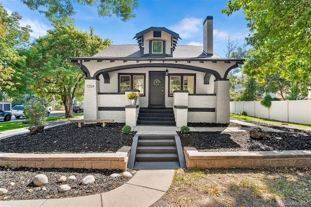 view of front of home with covered porch