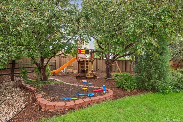 3566 E Meadow Creek Pl, Highlands Ranch, CO 80126 - view of playground featuring a fenced backyard