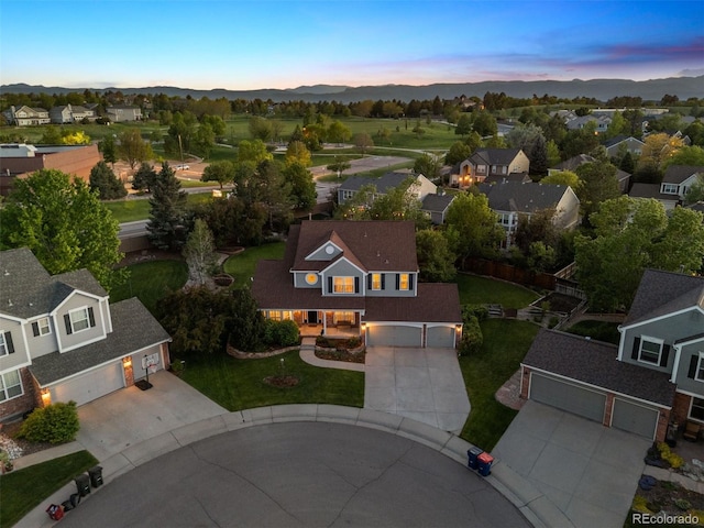 3566 E Meadow Creek Pl, Highlands Ranch, CO 80126 - aerial perspective of suburban area featuring a mountainous background