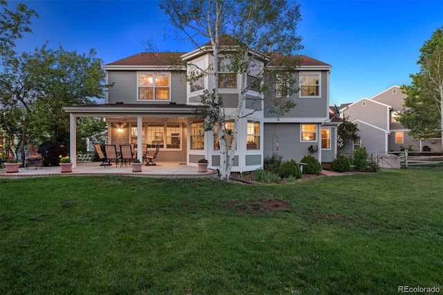3566 E Meadow Creek Pl, Highlands Ranch, CO 80126 - back of property with a patio area