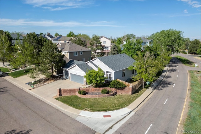 aerial perspective of suburban area