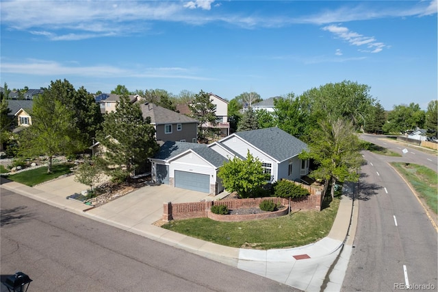 aerial perspective of suburban area