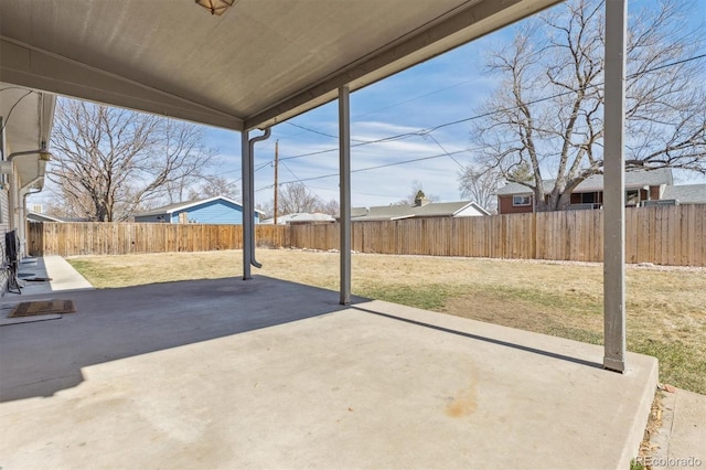 view of patio with a fenced backyard