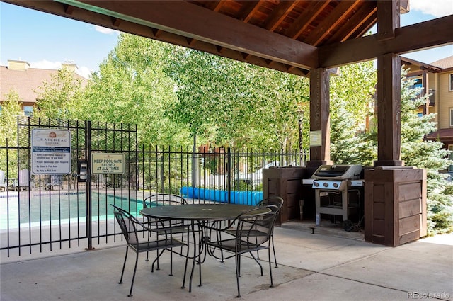 301 Trailhead Cir Unit 324, Winter Park, CO 80482 - view of patio / terrace featuring a community pool and a grill
