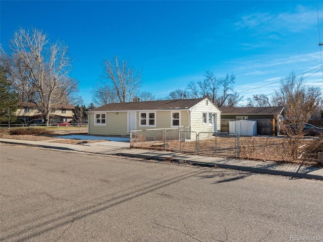 view of single story home