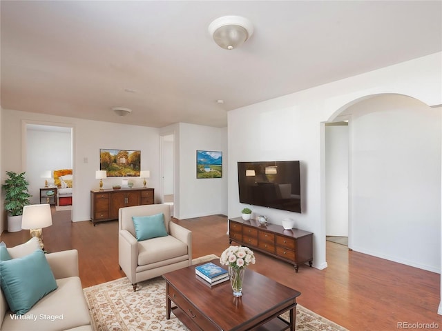 living room featuring hardwood / wood-style floors