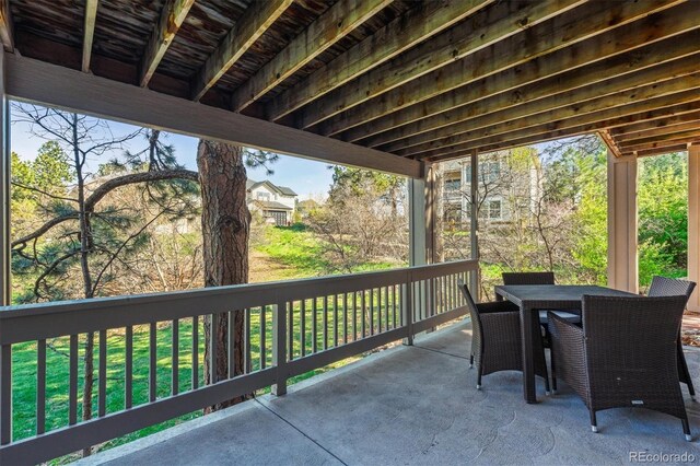 view of patio featuring outdoor dining space