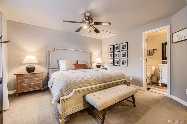 12476 W Prentice Pl, Littleton, CO 80127 - carpeted bedroom featuring ensuite bath and ceiling fan