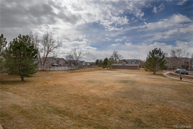 view of yard featuring fence