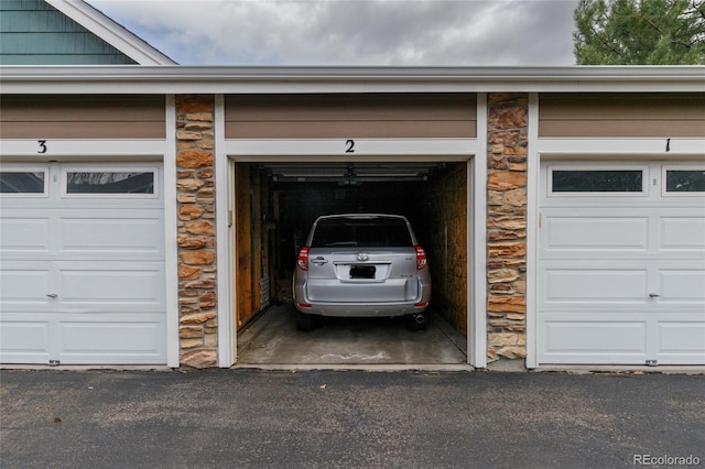 view of garage