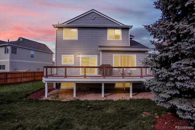 11575 Wilson Cir, Parker, CO 80134 - back of house at dusk with a deck