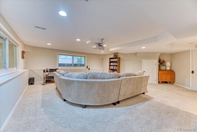 16642 W Archer Ave, Golden, CO 80401 - carpeted living area featuring baseboards and recessed lighting