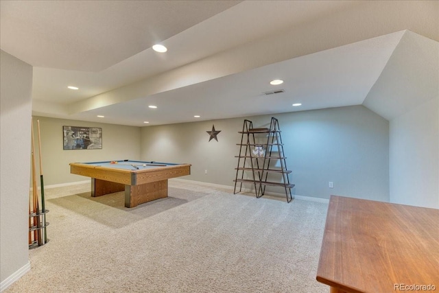 16642 W Archer Ave, Golden, CO 80401 - recreation room featuring billiards table, carpet floors, and recessed lighting
