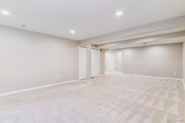 9015 W Tanforan Dr, Littleton, CO 80123 - finished basement featuring recessed lighting and light carpet