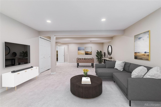 9015 W Tanforan Dr, Littleton, CO 80123 - living area with carpet and recessed lighting
