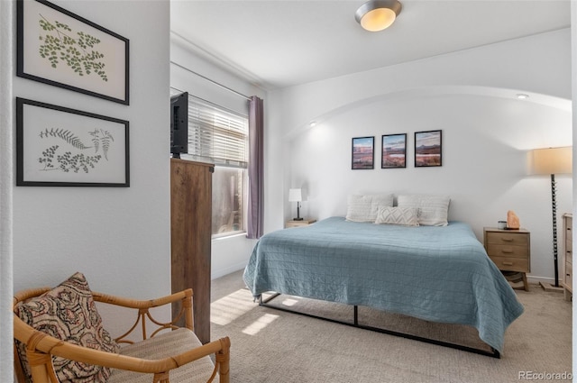 1776 Race St Unit 109, Denver, CO 80206 - bedroom with light carpet and arched walkways