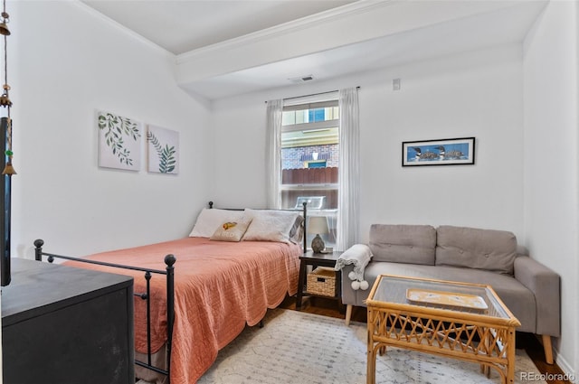 1776 Race St Unit 109, Denver, CO 80206 - bedroom with crown molding and light wood-type flooring