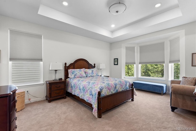 15802 Xanthia Way, Thornton, CO 80602 - bedroom with a raised ceiling, light carpet, and recessed lighting