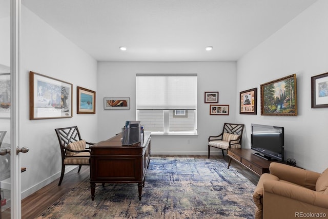 15802 Xanthia Way, Thornton, CO 80602 - home office with dark wood finished floors and recessed lighting