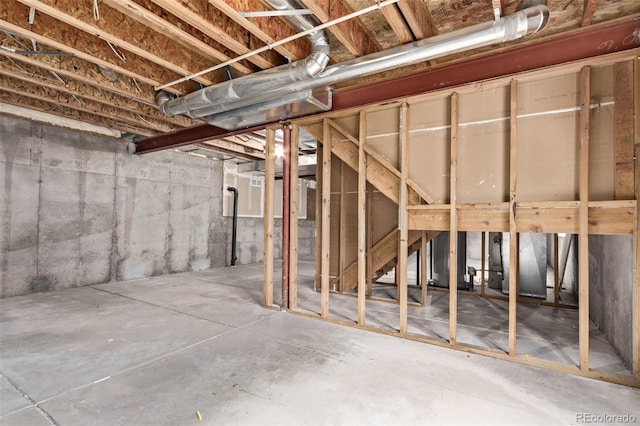view of unfinished below grade area