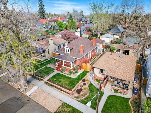 bird's eye view featuring a residential view
