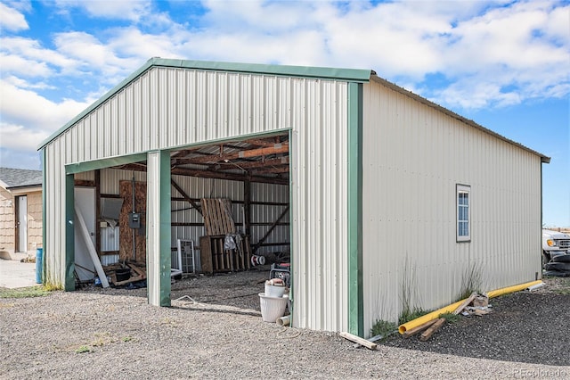 view of pole building