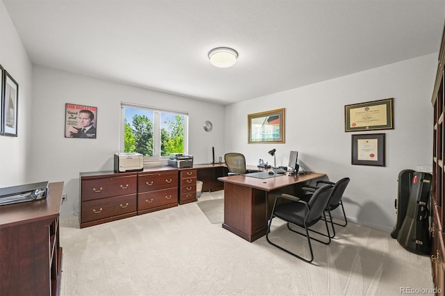 office space with light carpet