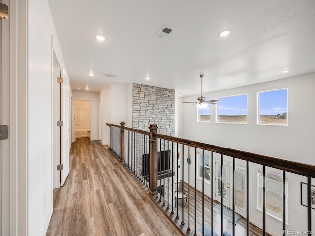 hall featuring light hardwood / wood-style flooring