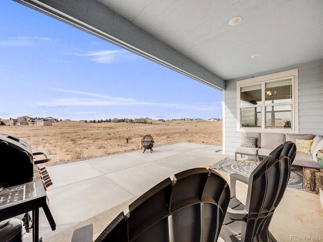 view of patio featuring an outdoor living space