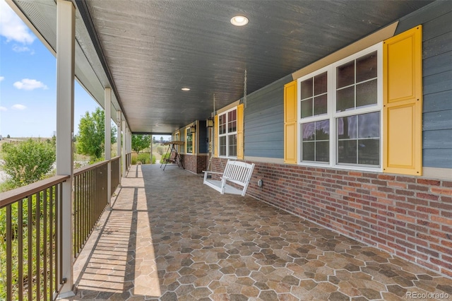 view of patio featuring covered porch