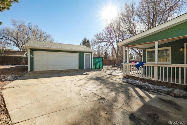 view of garage