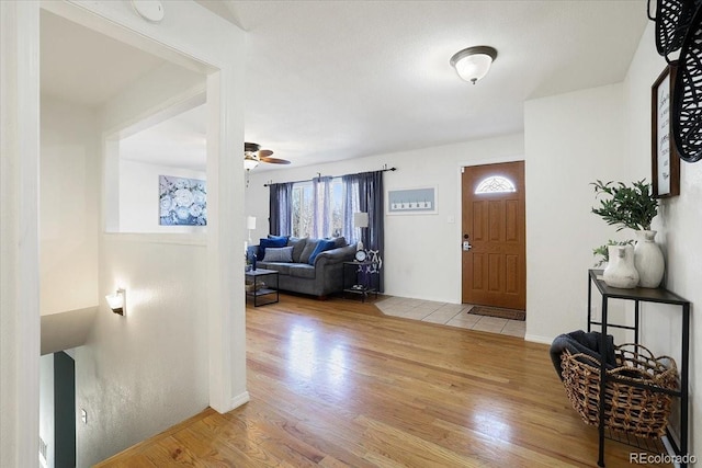 entrance foyer with light hardwood / wood-style flooring