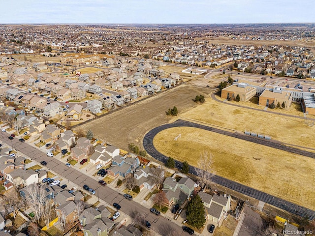 aerial view with a residential view