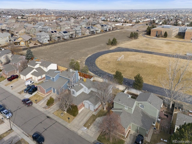 aerial view featuring a residential view