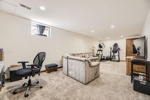 view of carpeted living room