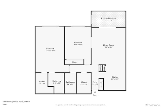 725 S Alton Way Unit 7D, Denver, CO 80247 - view of room layout