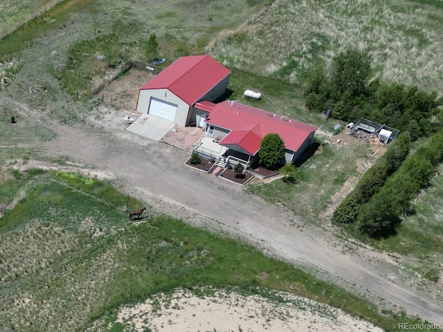 aerial view featuring a rural view