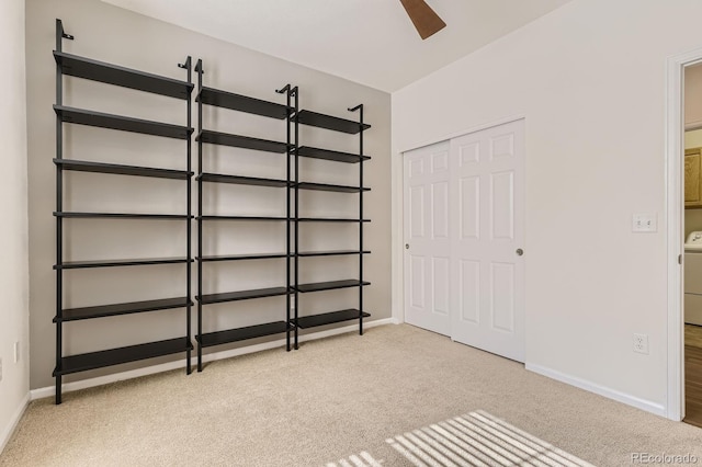 3491 Cascina Pl Unit D, Highlands Ranch, CO 80126 - unfurnished bedroom with carpet floors, washer / clothes dryer, and a closet